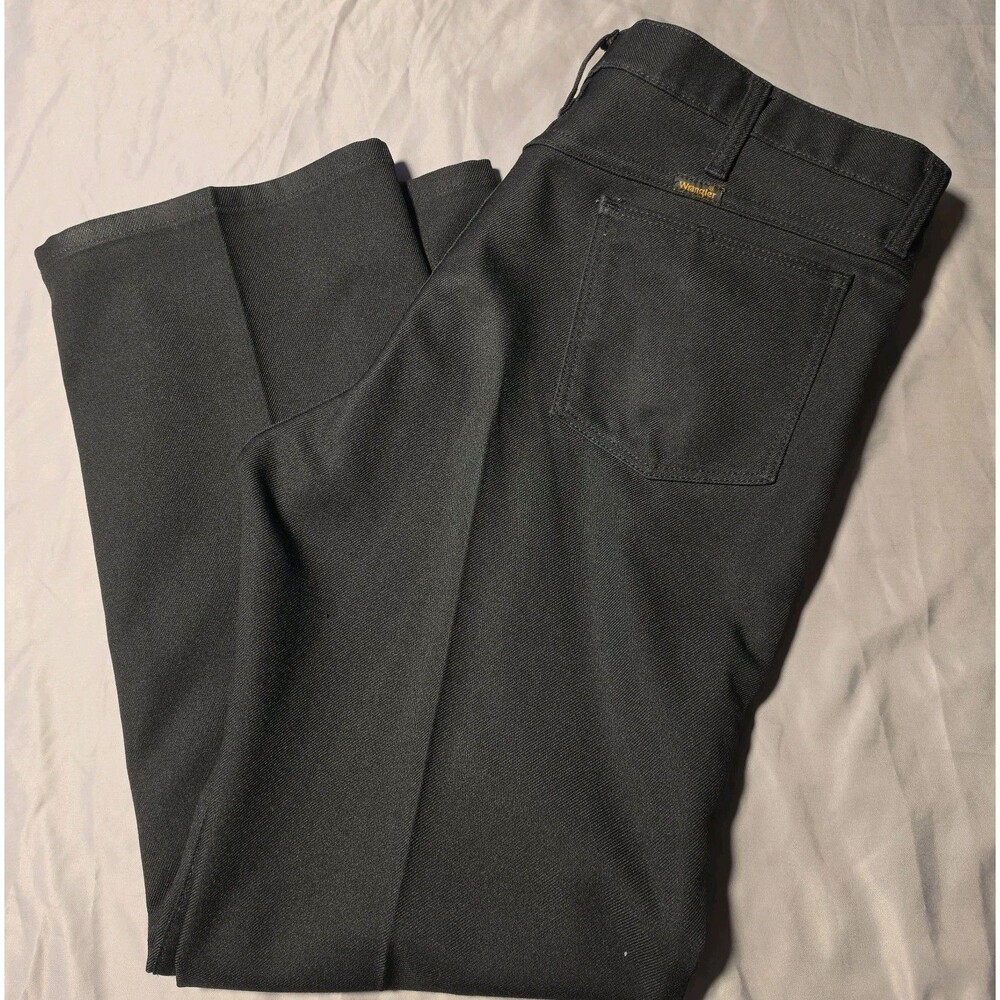 Wrangler Wrancher Dress Jeans Size 38X30 Black Bootcut Pants 82BK Rockabilly